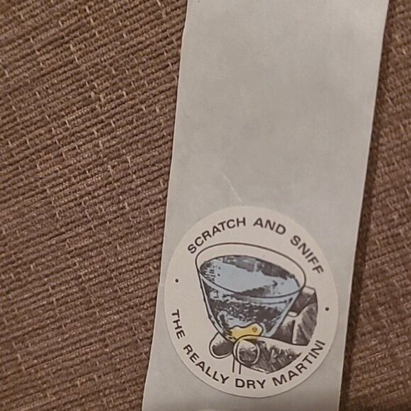 Scratch and Sniff Sticker the really dry martini Vintage 1980s 3M Matte - Picture 7 of 10